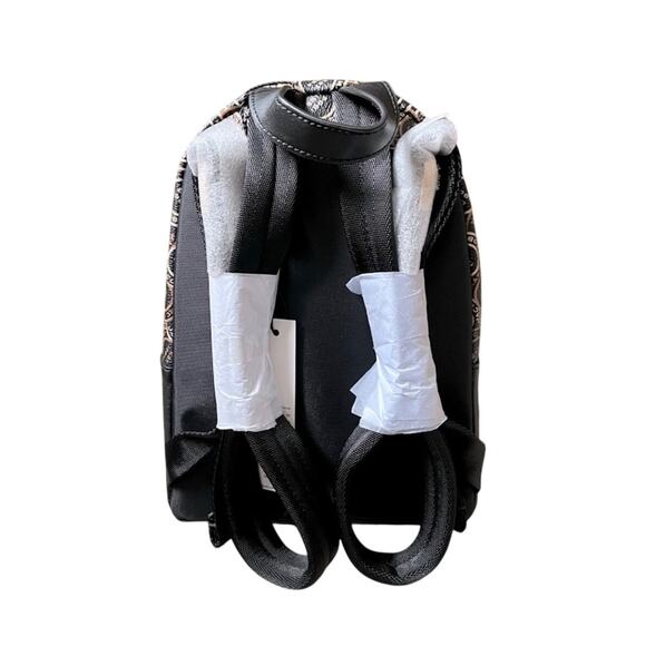 NWT Marc Jacobs Signet Logo Backpack Small Bag Black Monogram Mini - Picture 2 of 9